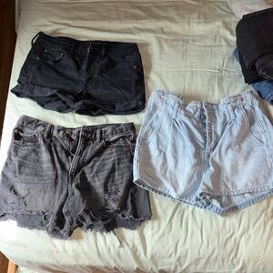 American Eagle Outfitters Black and Gray Jean Shorts